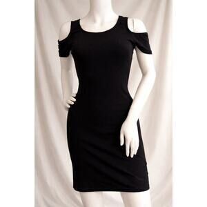 JM Jonathan Martin Cold Shoulder Little Black Dress | L | Bodycon